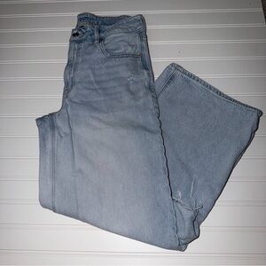 American Eagle super High rise baggy wide leg ankle jeans size 2